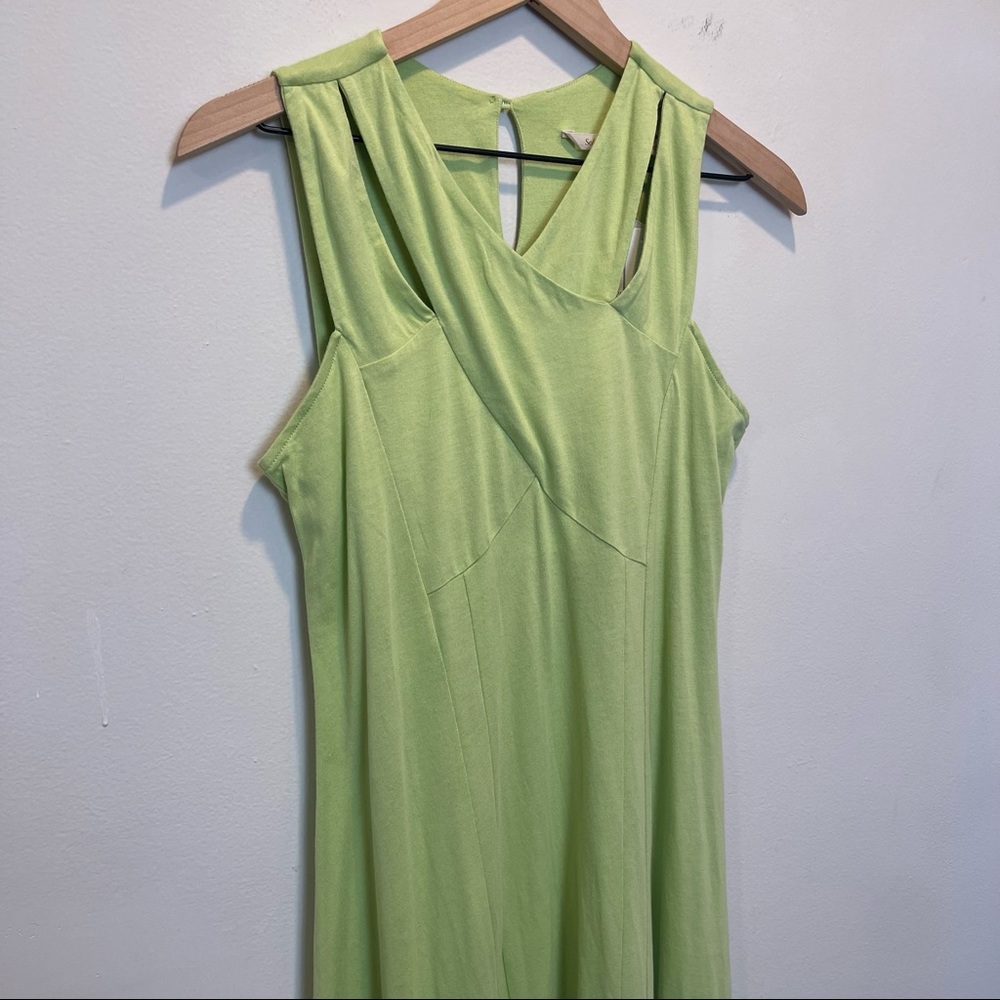 NEW SOFT SURROUNDINGS- Duvall Sleeveless Midi Dress Margarita Green - Picture 3 of 10